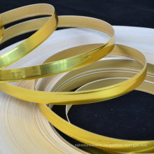 Bande de bandes de bord en PVC de couleur or